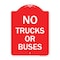 Signmission Designer Series Sign-No Trucks or Buses, Red & White Aluminum Sign, 18" x 24", RW-1824-23557 A-DES-RW-1824-23557 - alternate 1